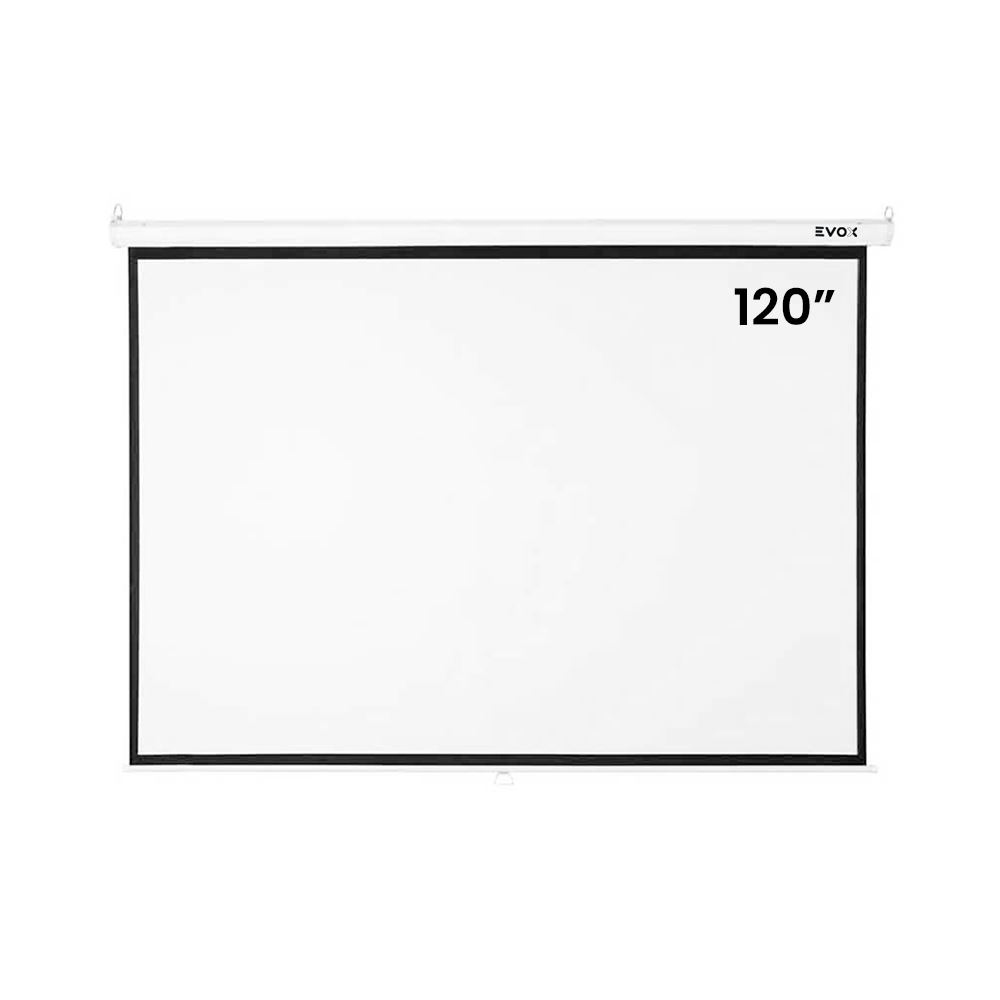 Ecran Pantalla para Proyector 120″ Manual Retráctil Blanco Mate