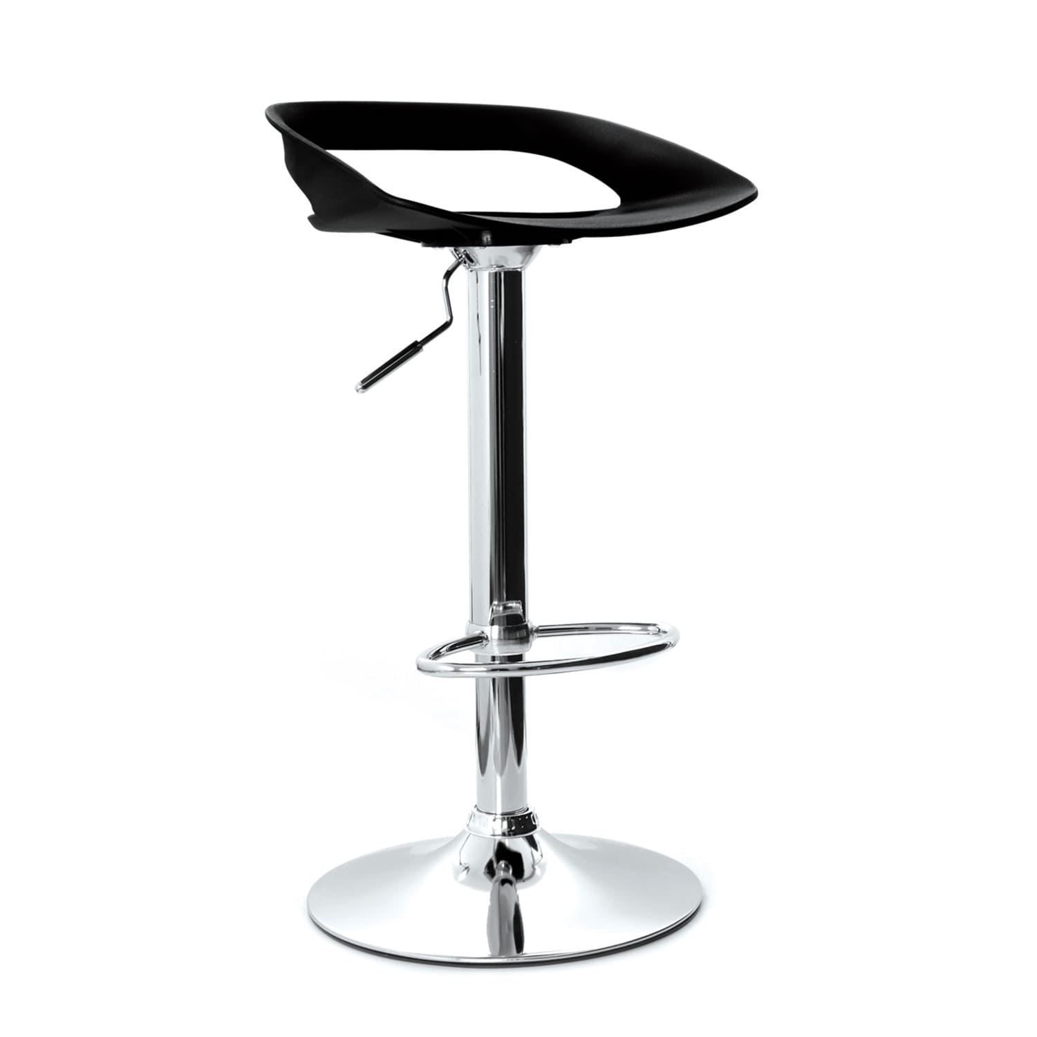 Silla De Bar Tribeca Cromado Regulable En Altura Negro Ofideas