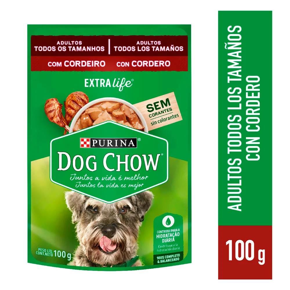 Alimento húmedo para perros Dog Chow sabor a cordero 100gr x15 und
