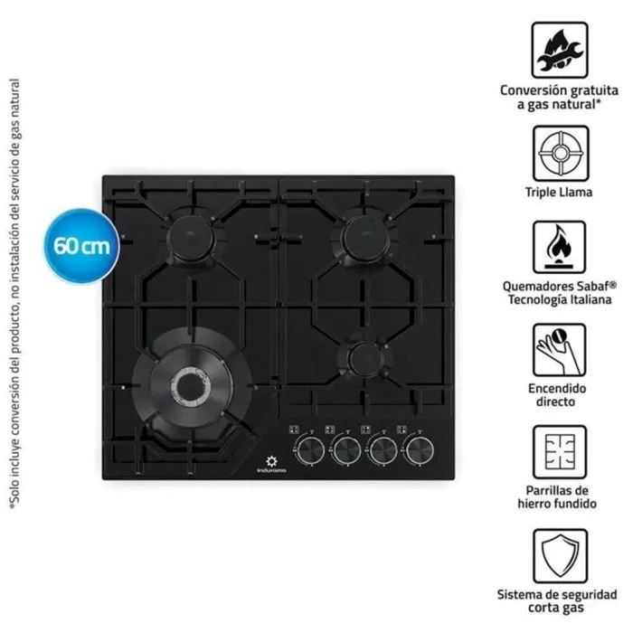 Cocina Empotrable 4 Hornillas Indurama EGASI 604CGNE