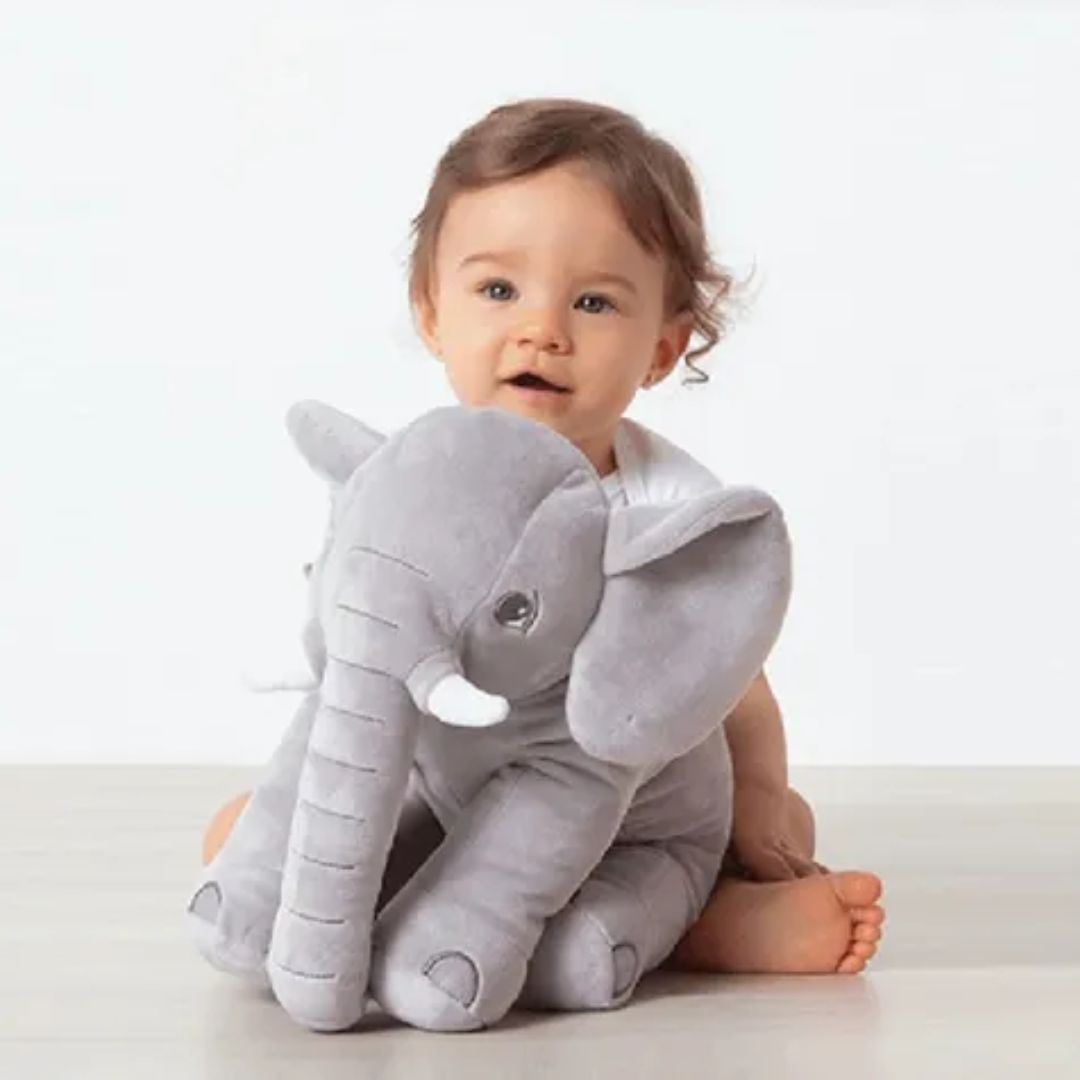 Elefante De Apego Peluche Para Bebés Y Niños Color Gris 40cm