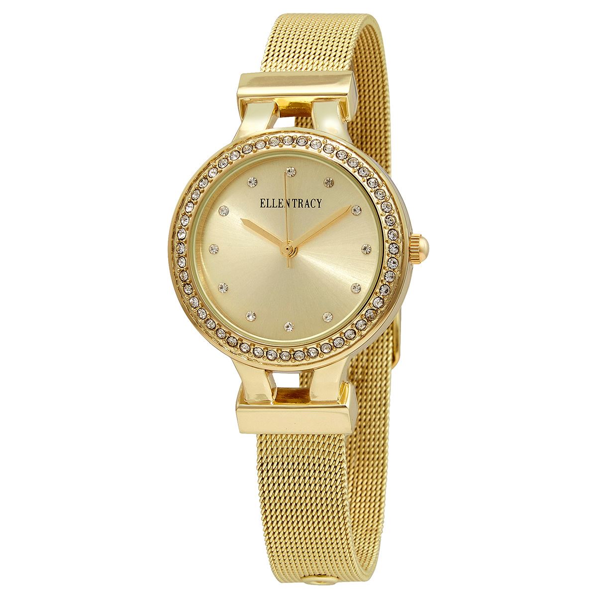 Ellen Tracy Quartz Crystal Champagne Dial Ladies ET5180GD