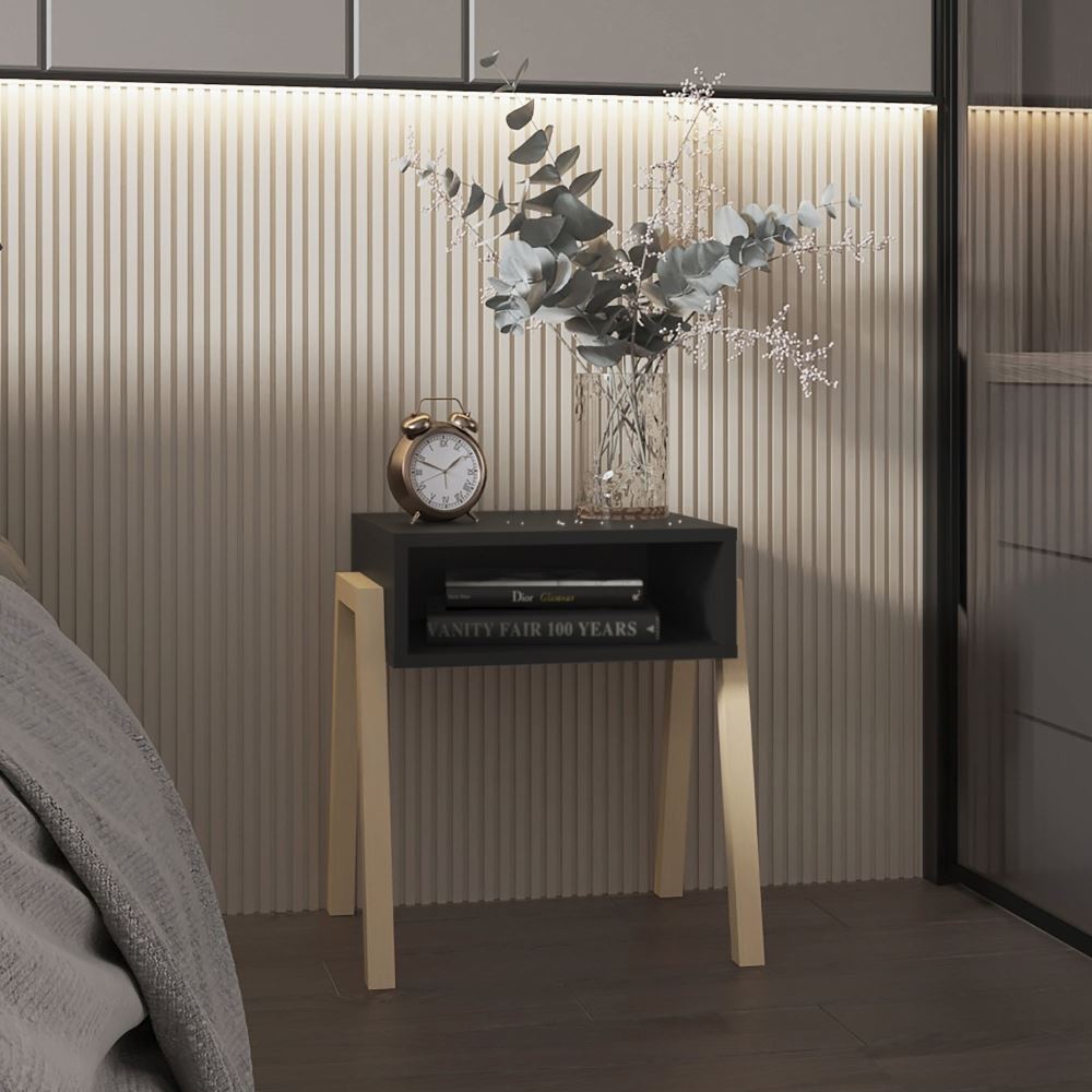 VELADOR PINETTI NEGRO Y FRESNO 50,6X46,0X36,9 CM | TUHOME