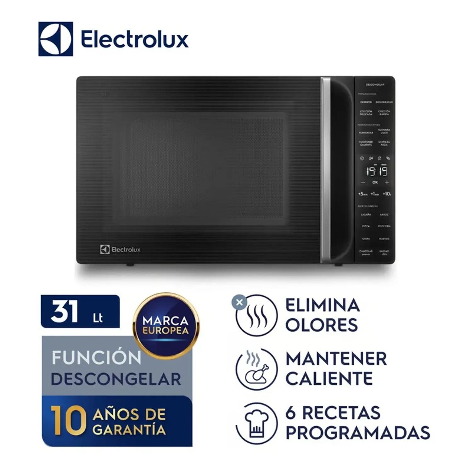 Horno Microondas Electrolux de 31 Lts EMDY31S2MXB Negro