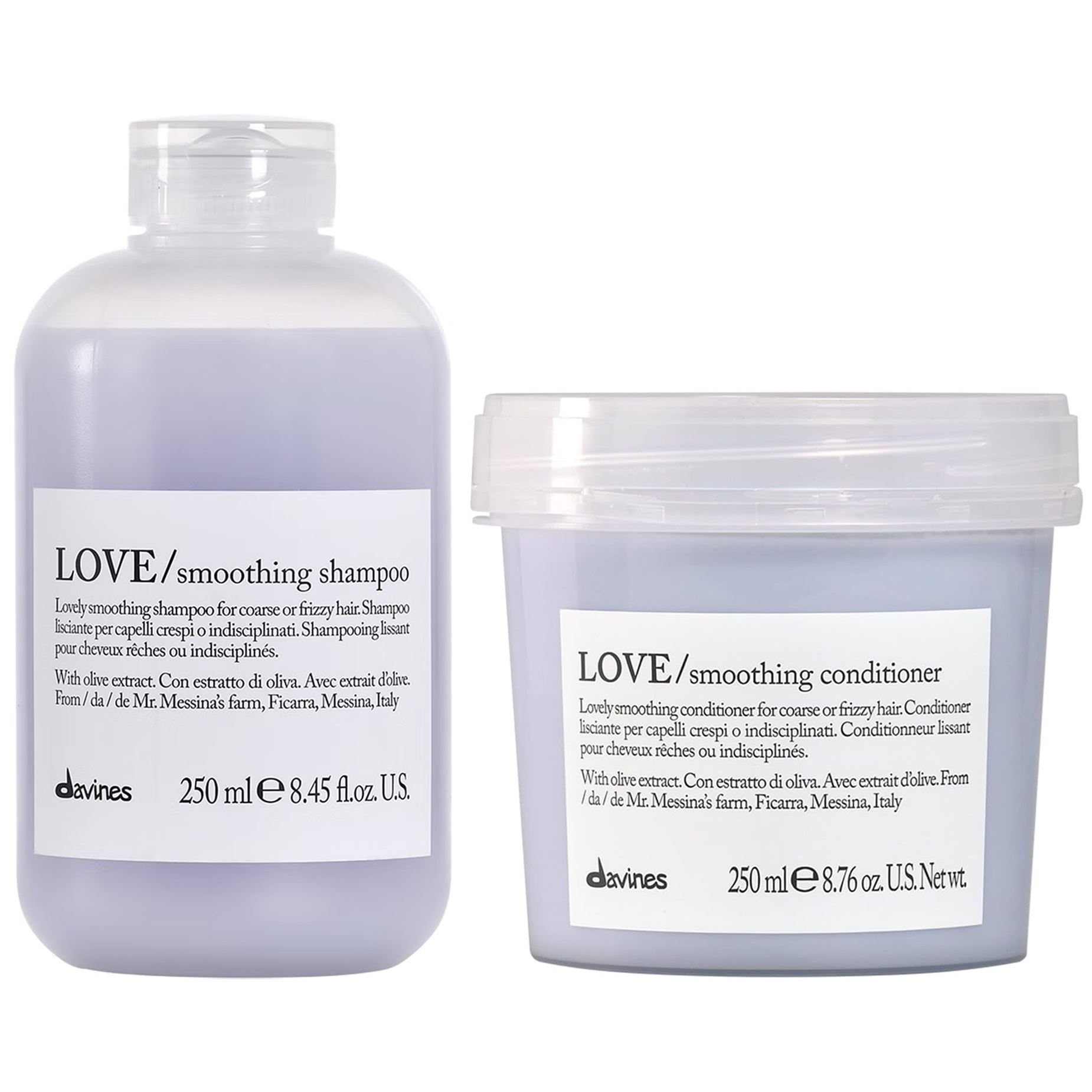 Shampoo Anti Frizz 250ml + Acondicionador Davines Love Smoothing