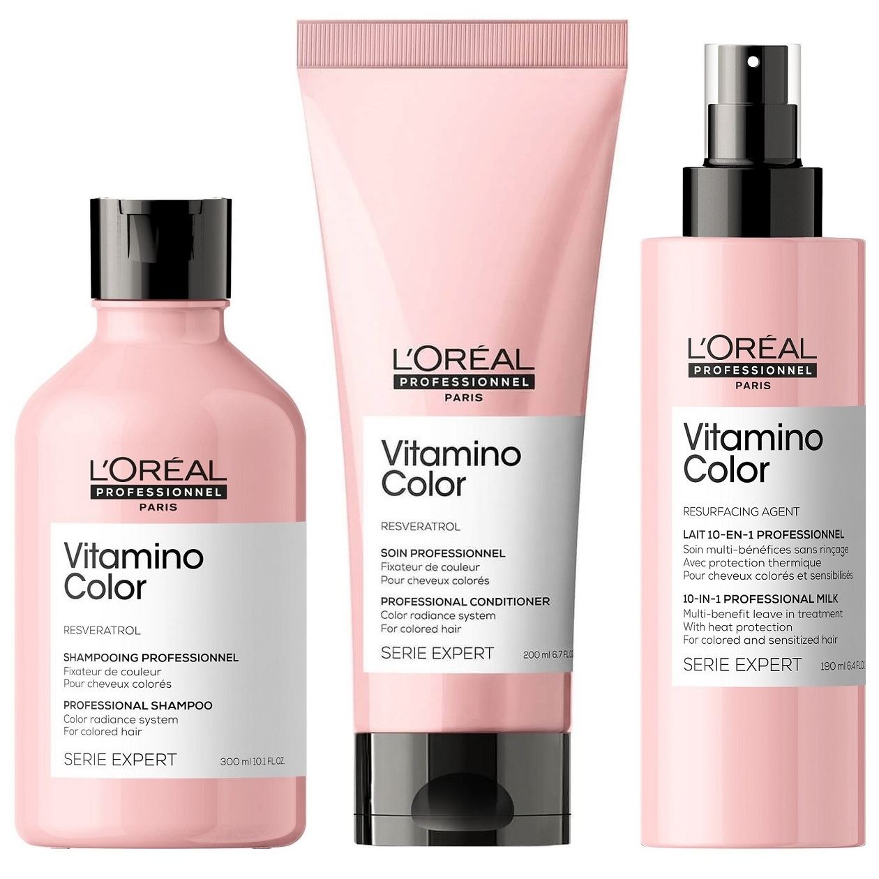 Shampoo 300ml + Acondicionador + Spray 10 En 1 LOreal Vitamino Color |  Juntoz
