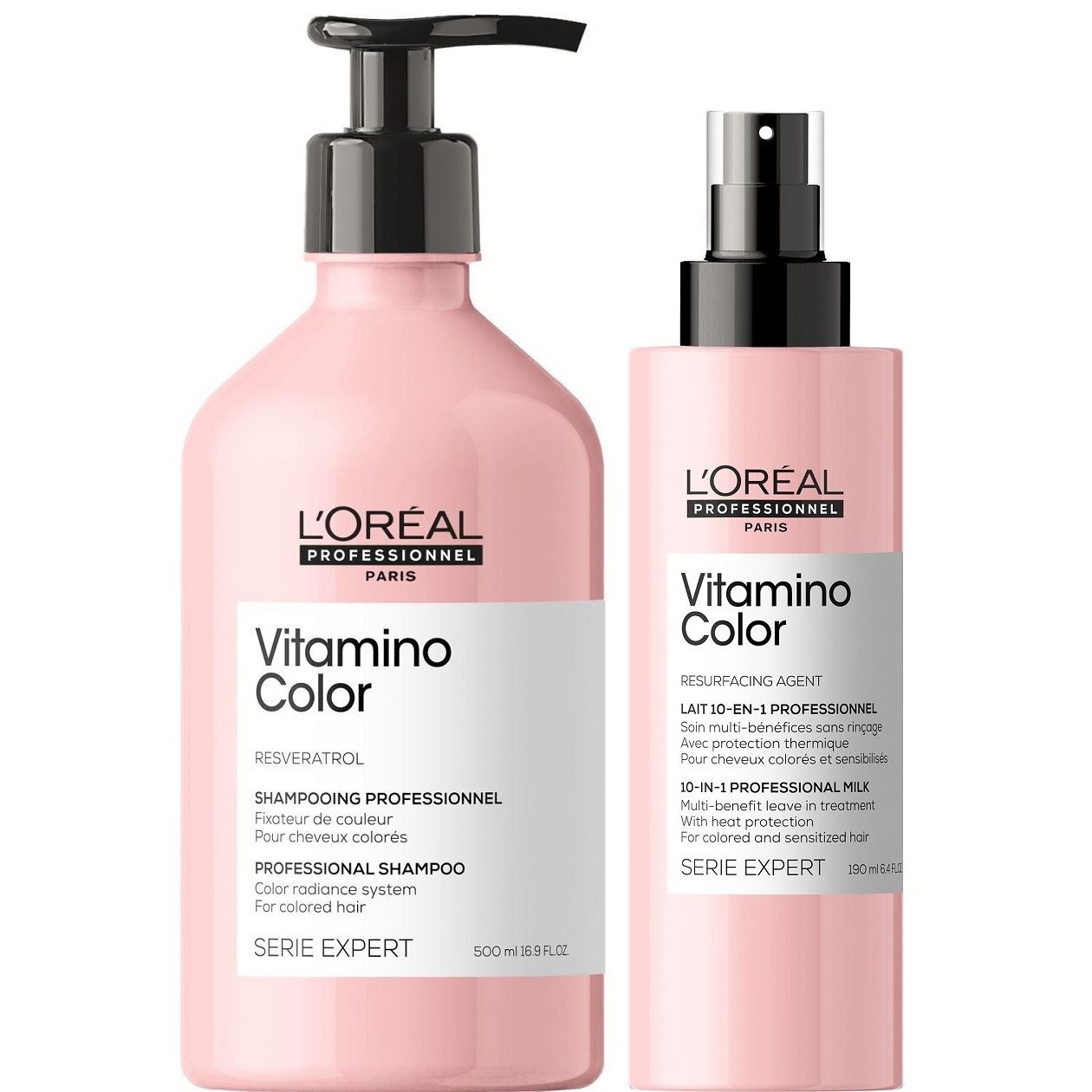 Shampoo Cabello Teñido 500ml + Spray 10 En 1 LOreal Vitamino Color | Juntoz