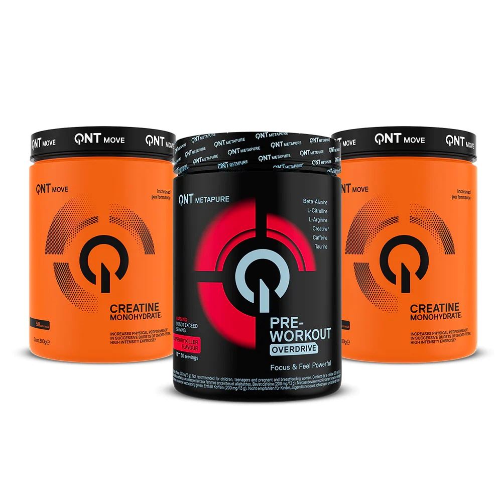 Pack 2 Creatinas 300gr + PreEntreno Frambuesa QNT