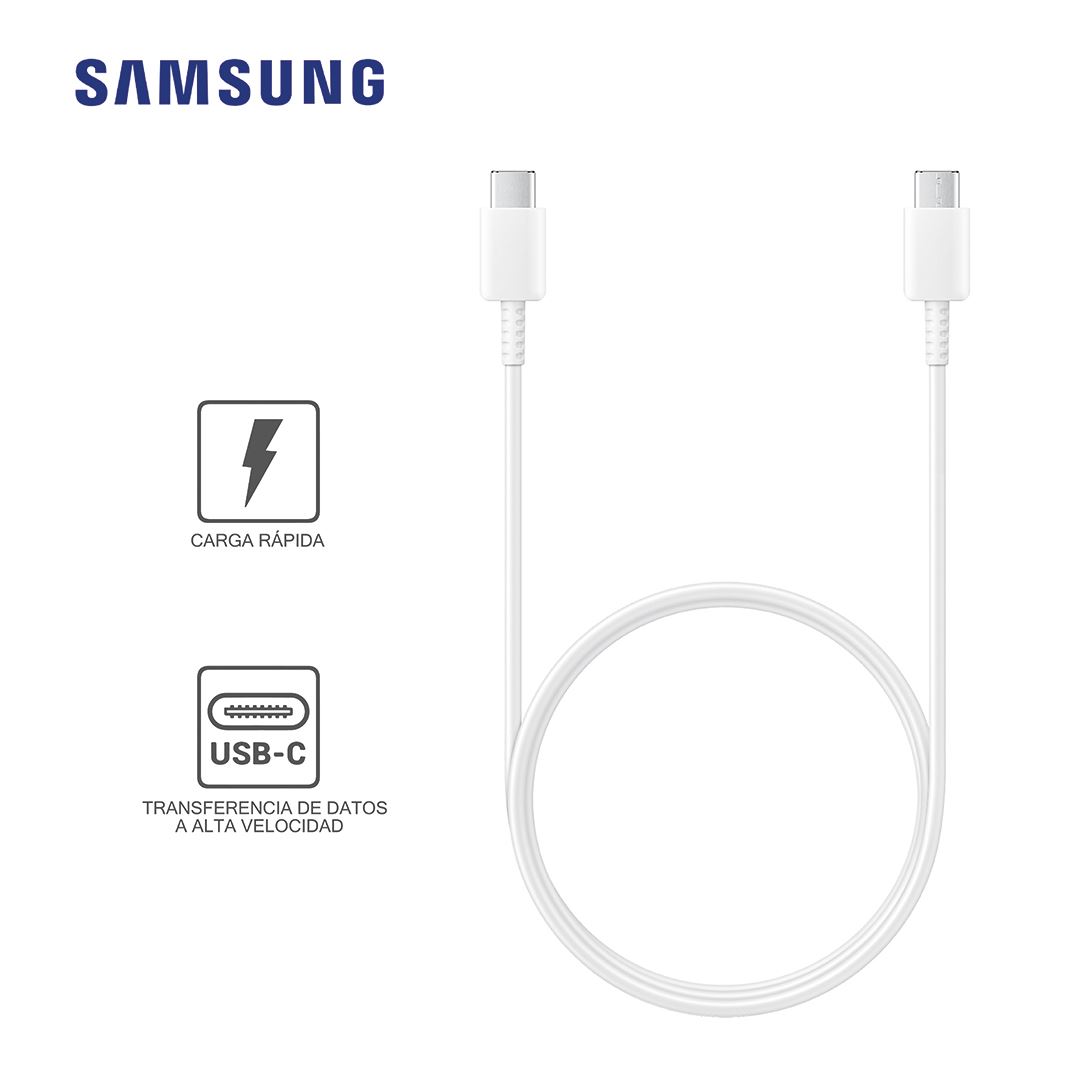 Cable Samsung USB-C a USB-C 1M 3A Max 60W EP-DA705BWEGWW Blanco