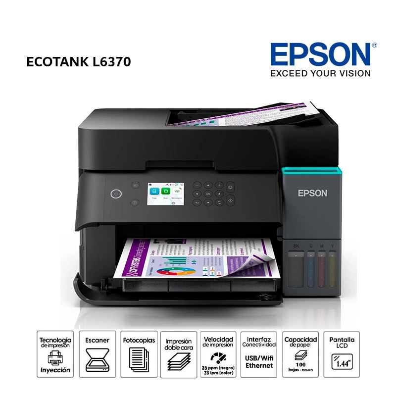 Impresora Multifuncional Epson EcoTank L6370 WiFi Duplex ADF