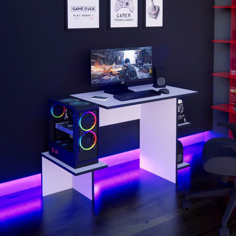 Escritorio Gamer NR 10 121cm Blanco Movenda