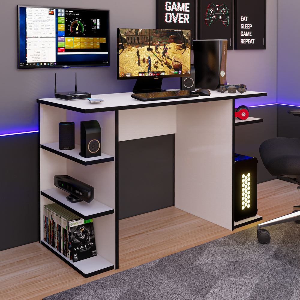 Escritorio Gamer NR 12 120cm Blanco Movenda