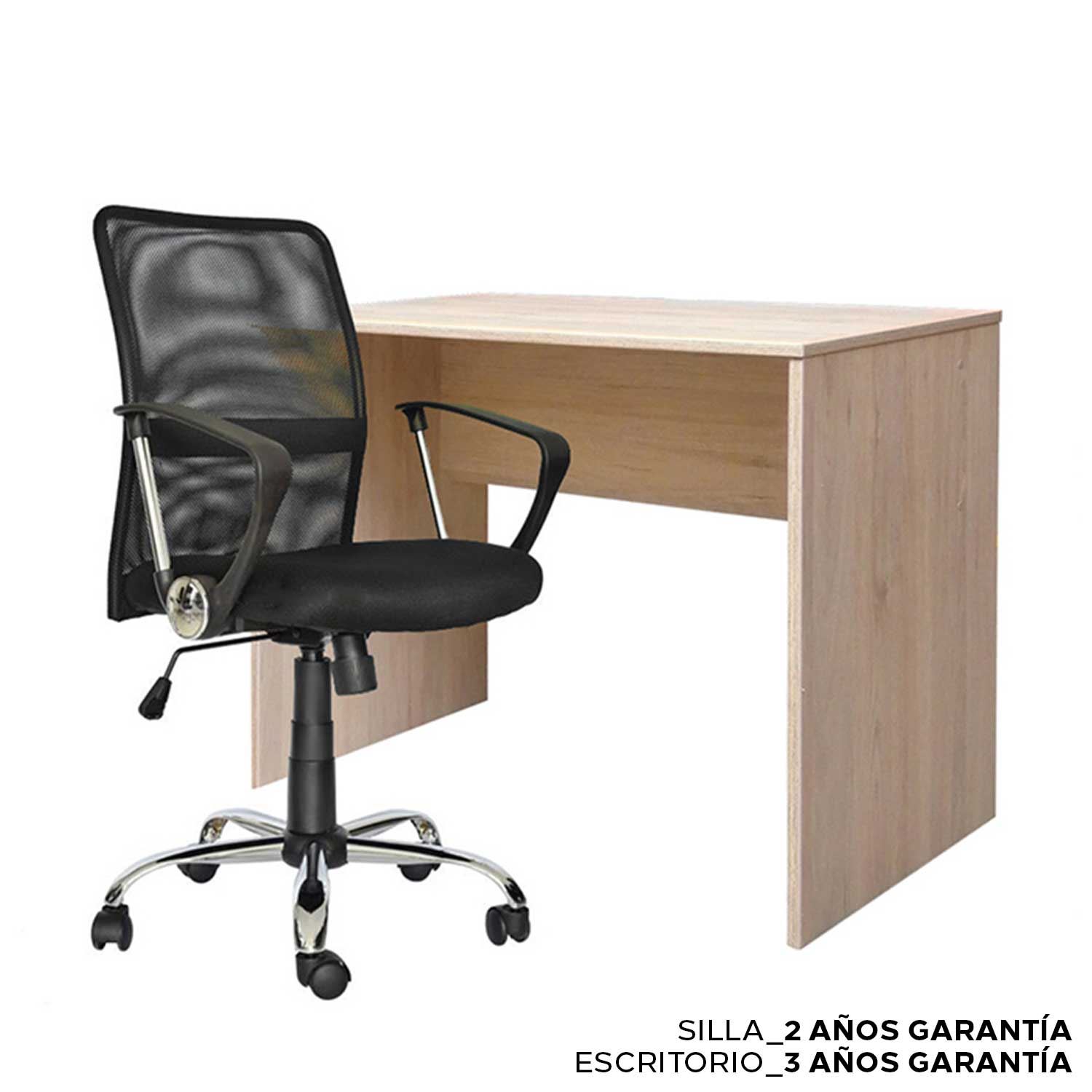 1 Escritorio Mel Falda Rovere 120X60 + 1 Sillas Lancaster - Ziyaz