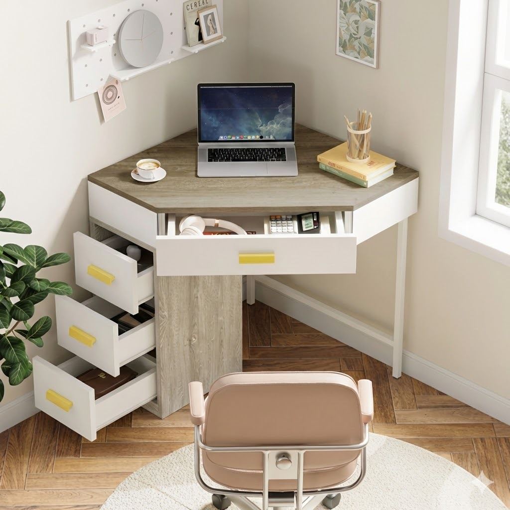 Escritorio Pixel  color Blanco y Haya