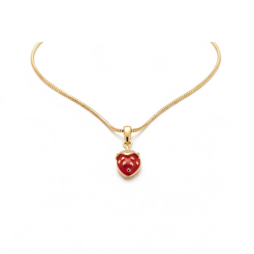 COLLAR DIJE FRESA ROJA