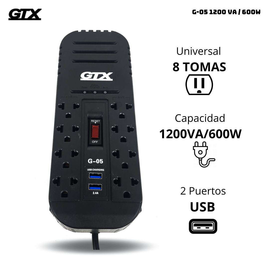 ESTABILIZADOR GTX 1200 VA 600W - G-05