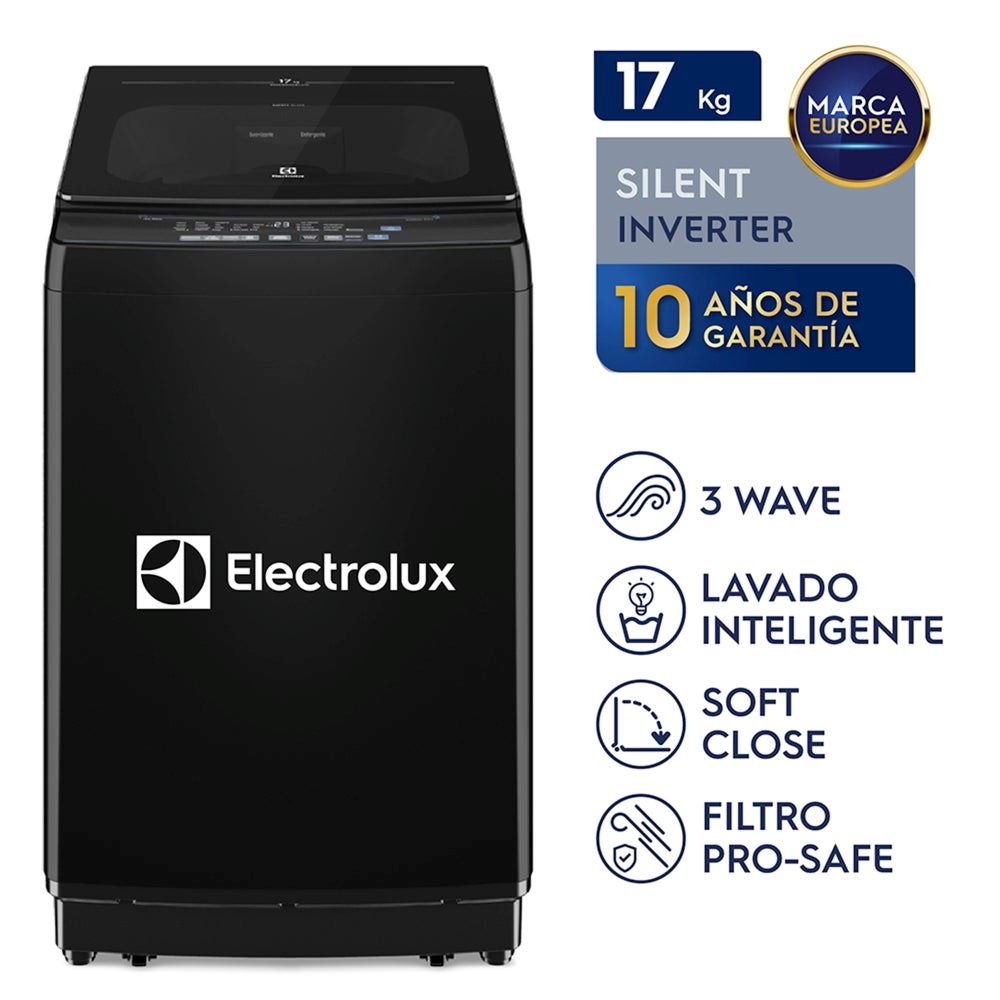 Lavadora Inverter Electrolux 17KG EWIJ17F2XSYB Negro