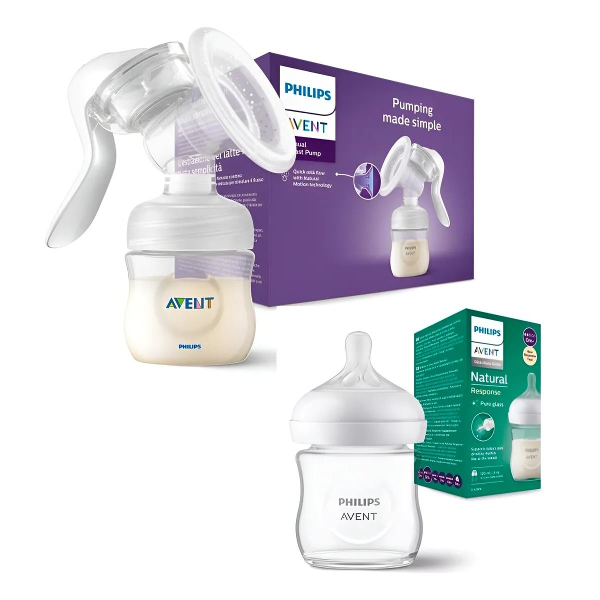 Set Avent Extractor De Leche + 02 Biberones