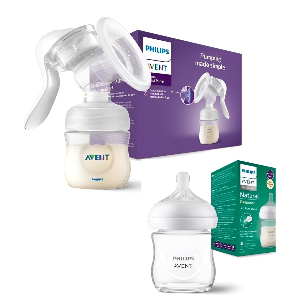 Set Avent Extractor De Leche + 02 Biberones