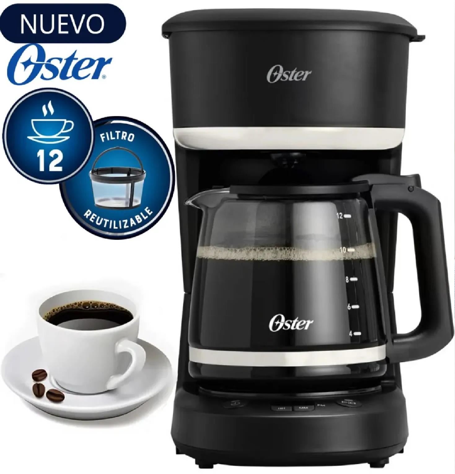 Cafetera Oster BVSTDCP121B de 12 Tazas Programable con Filtro – Negro