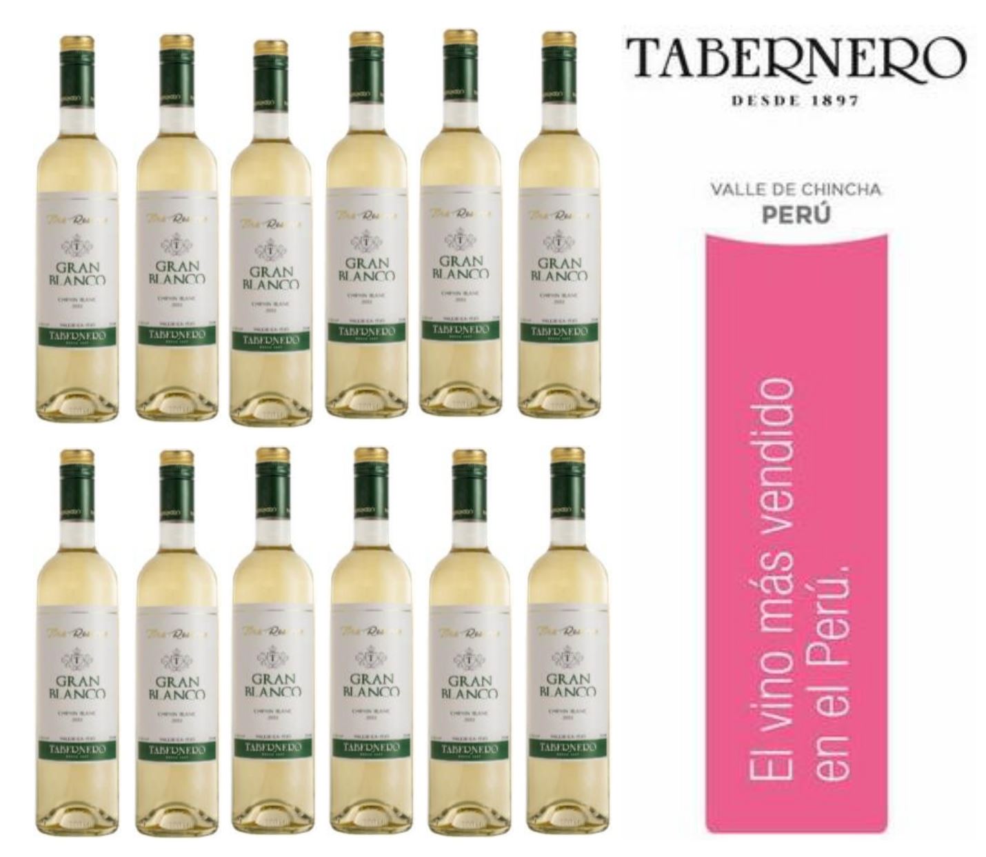 Vino Tabernero Gran Blanco Fina Reserva 750ml - 12 UND