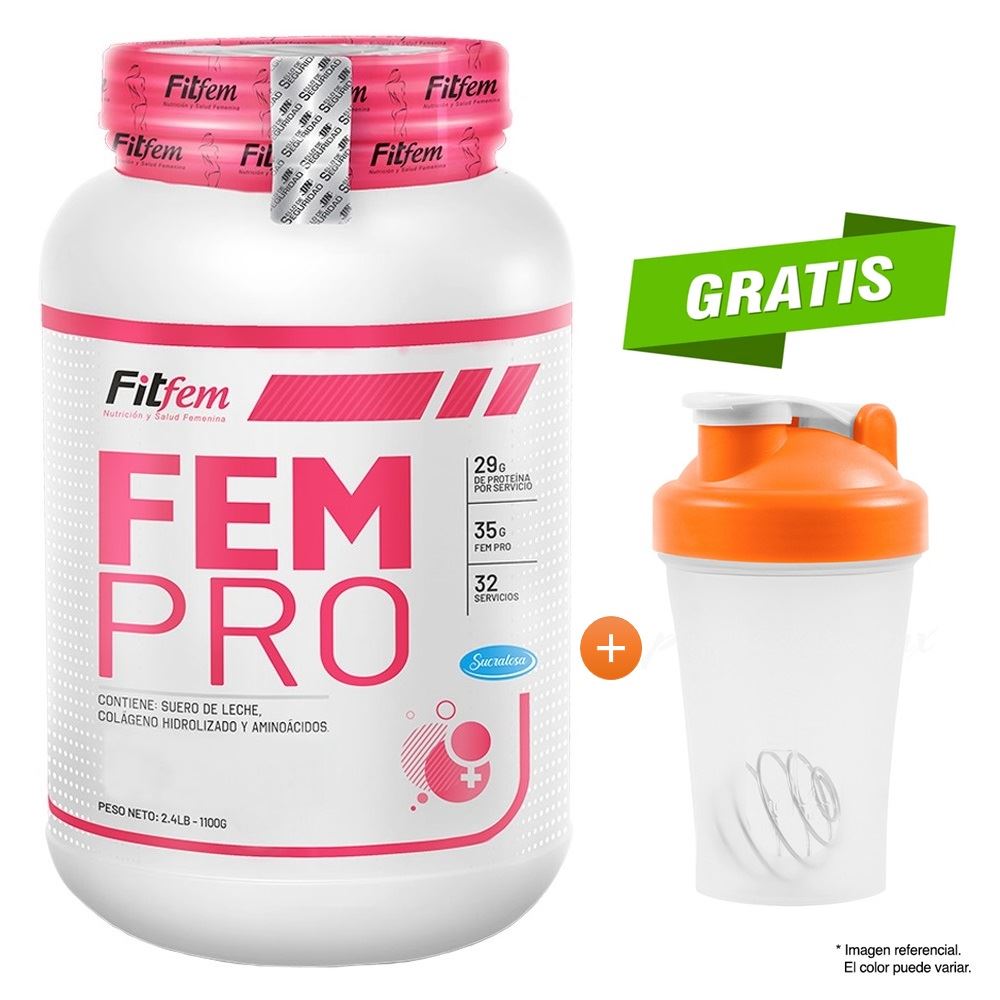 Proteina Suero de Leche Fempro 1.1 kg Vainilla + Shaker