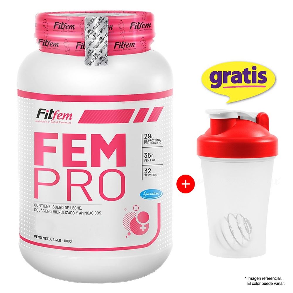 PROTEÍNA FEMPRO 1100 GRAMOS FITFEM CHOCOLATE MÁS SHAKER