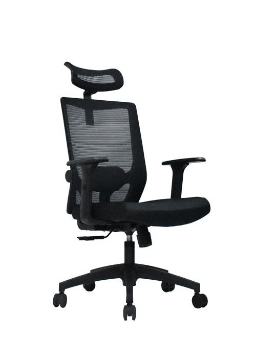 SILLA DE OFICINA PRESIDENCIAL ERGONÓMICA OV-FER MALLA NEGRA
