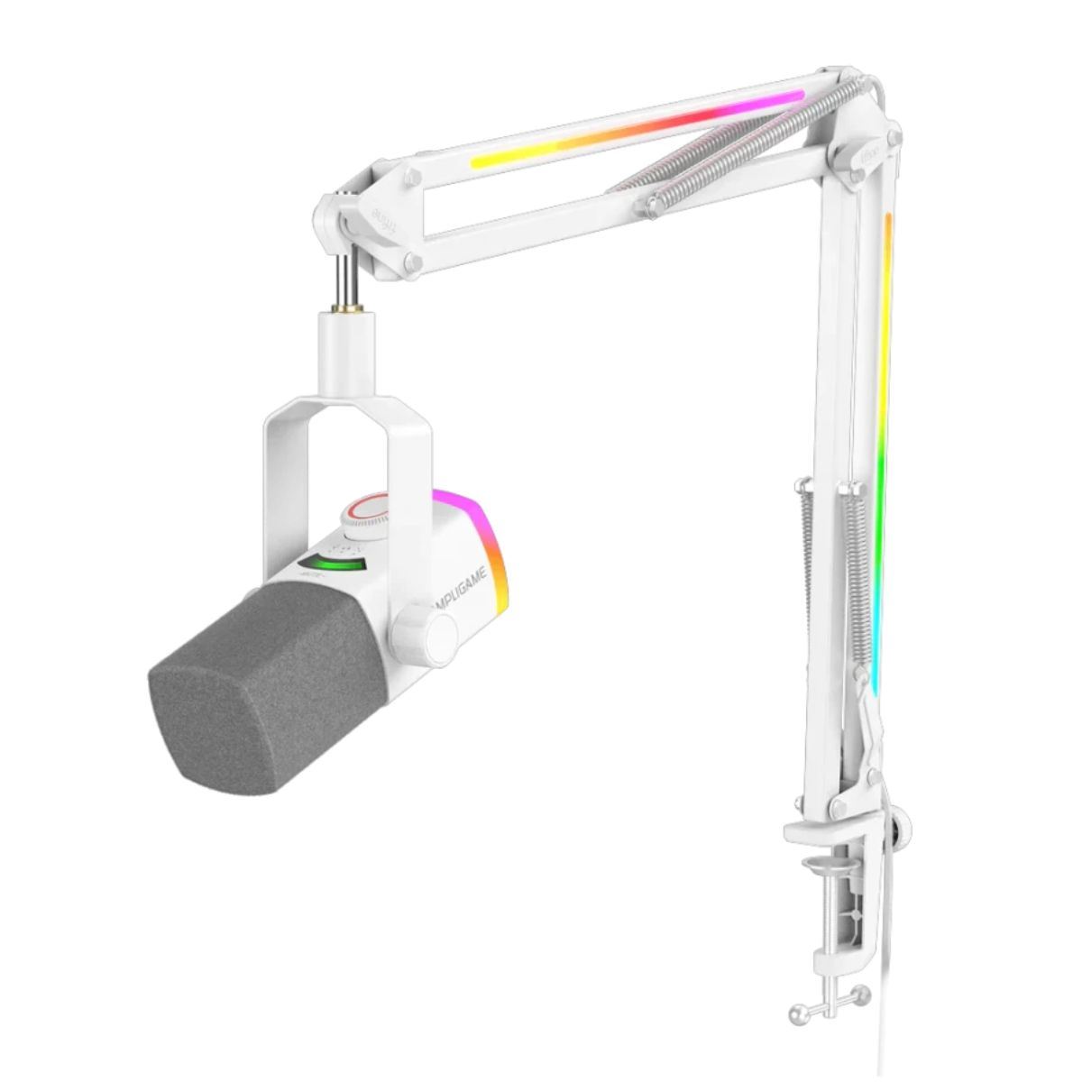 Micrófono Fifine Ampligame AM8PROT XLR/USB (Incluye Brazo) - Blanco