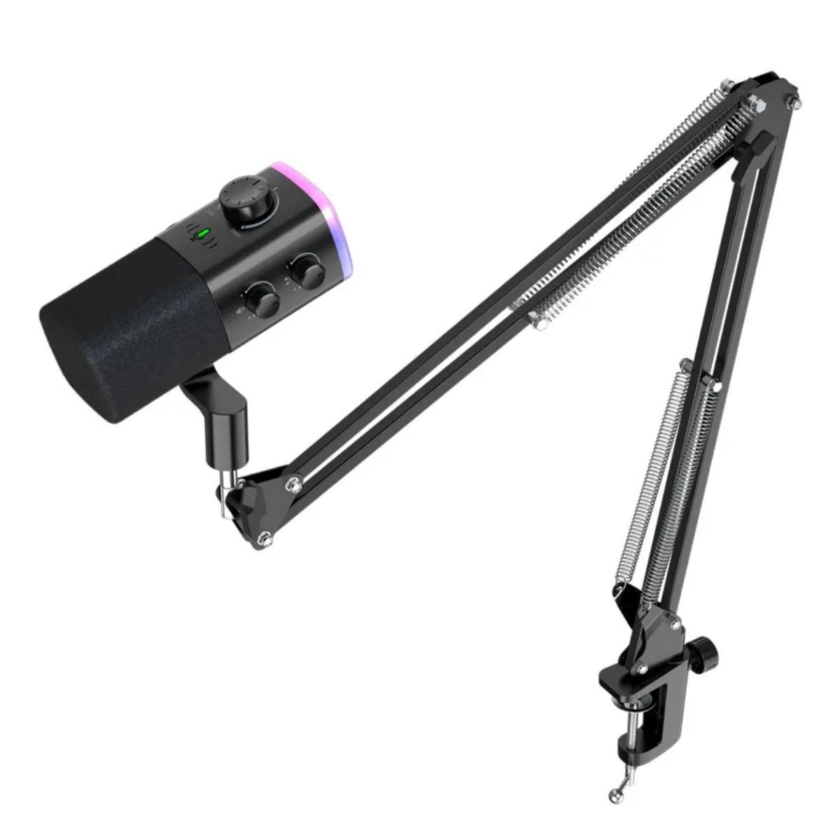 Fifine - Micrófono Ampligame AM9 RGB XLR/USB - Negro