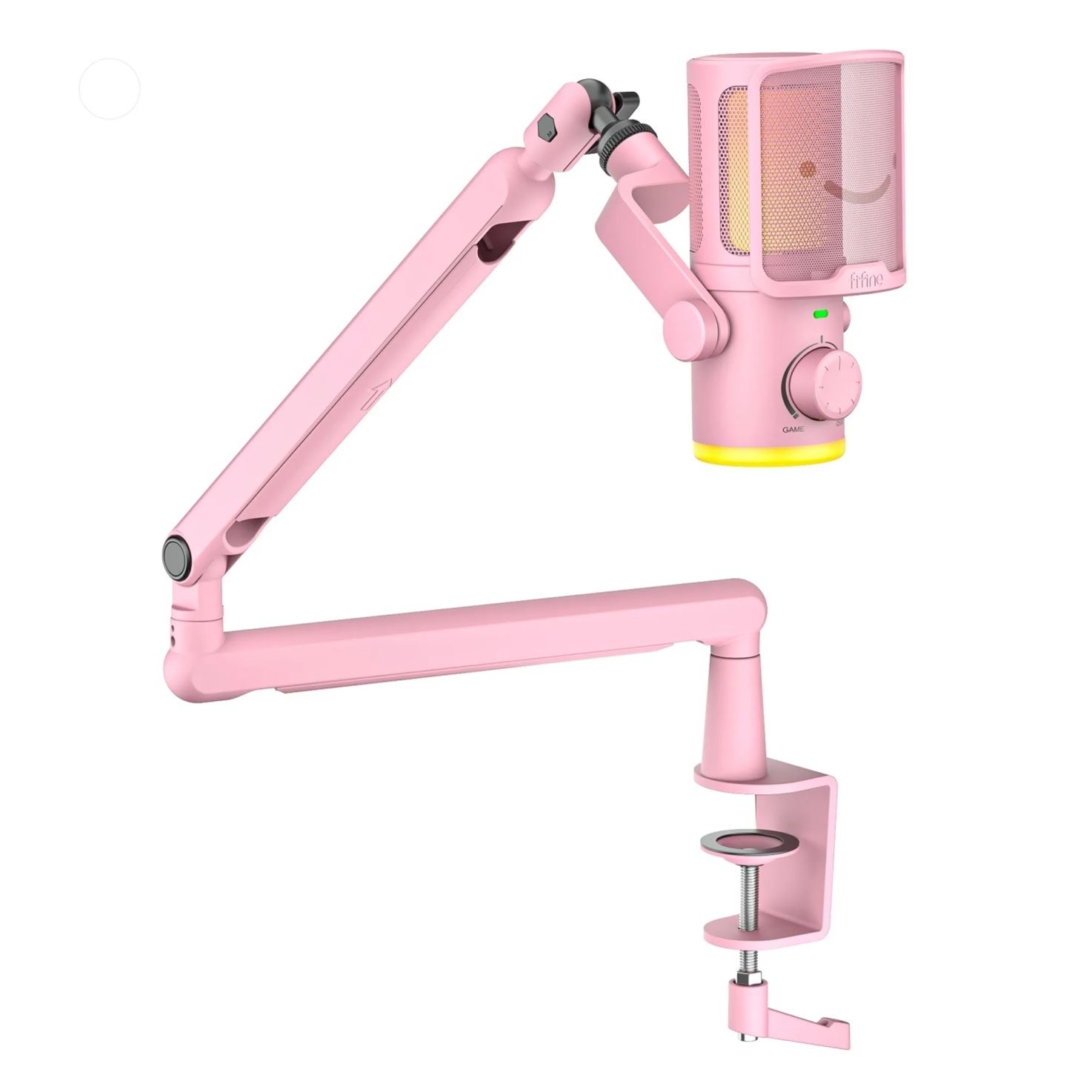 Fifine - Micrófono Ampligame TAM6 RGB USB (Incluye Brazo) - Pink