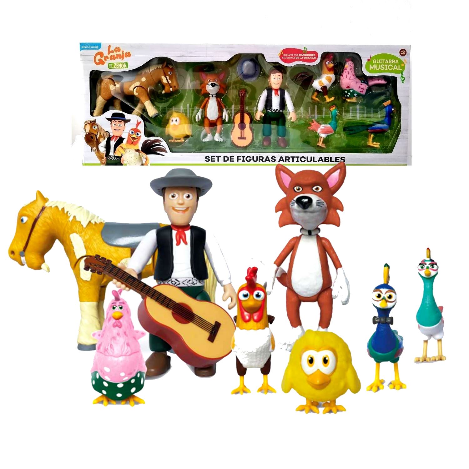 Set de Figuras Articulables La Granja de Zenón 9 Piezas