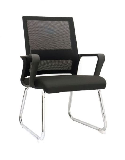 SILLA DE OFICINA GERENCIAL FIJA ERGONÓMICA OV-ZAO MALLA NEGRO