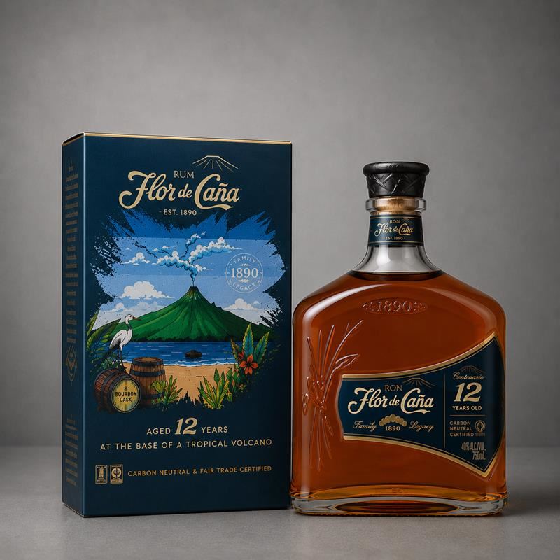 Ron Flor de Caña 12 años 750mL con Caja