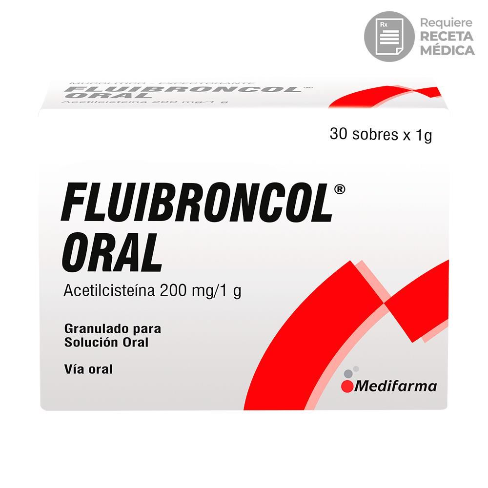 Fluibroncol Oral 200 mg Gránulos para Solución Oral sobres 1 g