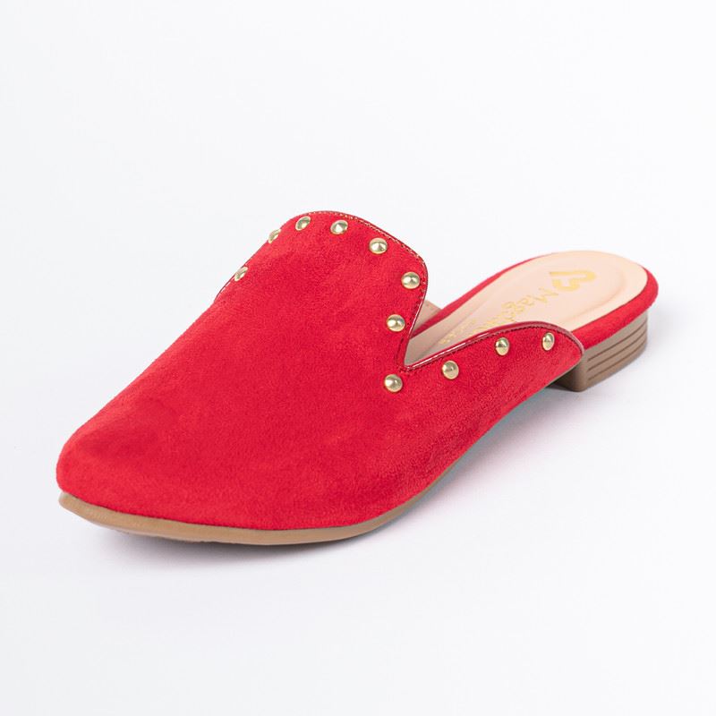 Zapatos Mules Mujer Magdalena Shoes Tachas Rojo Juntoz