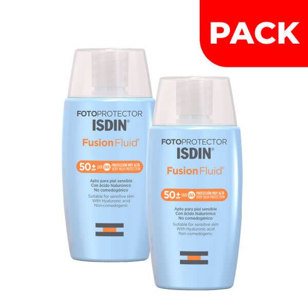 Dúo Pack Isdin Fotoprotector 50+ Fusion Fluid - Frasco 50 ML