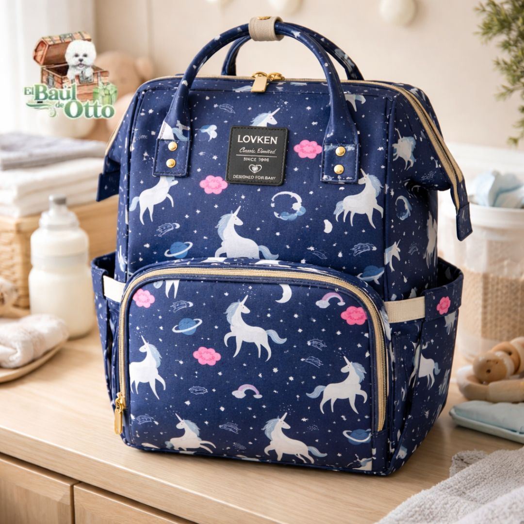 Mochila Pañalera Bolso De Maternidad Unicornio