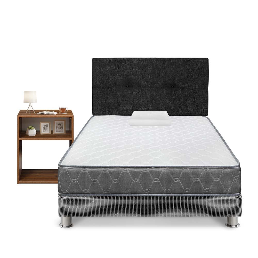Juego de Dormitorio Forli Acqua 1.5PLZ + Velador Turín Caramelo