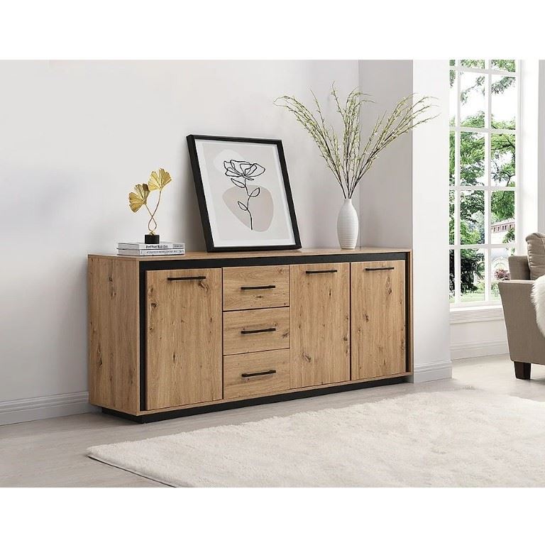 APARADOR FREDER 3 PUERTAS 3 CAJONES ROBLE 180cm