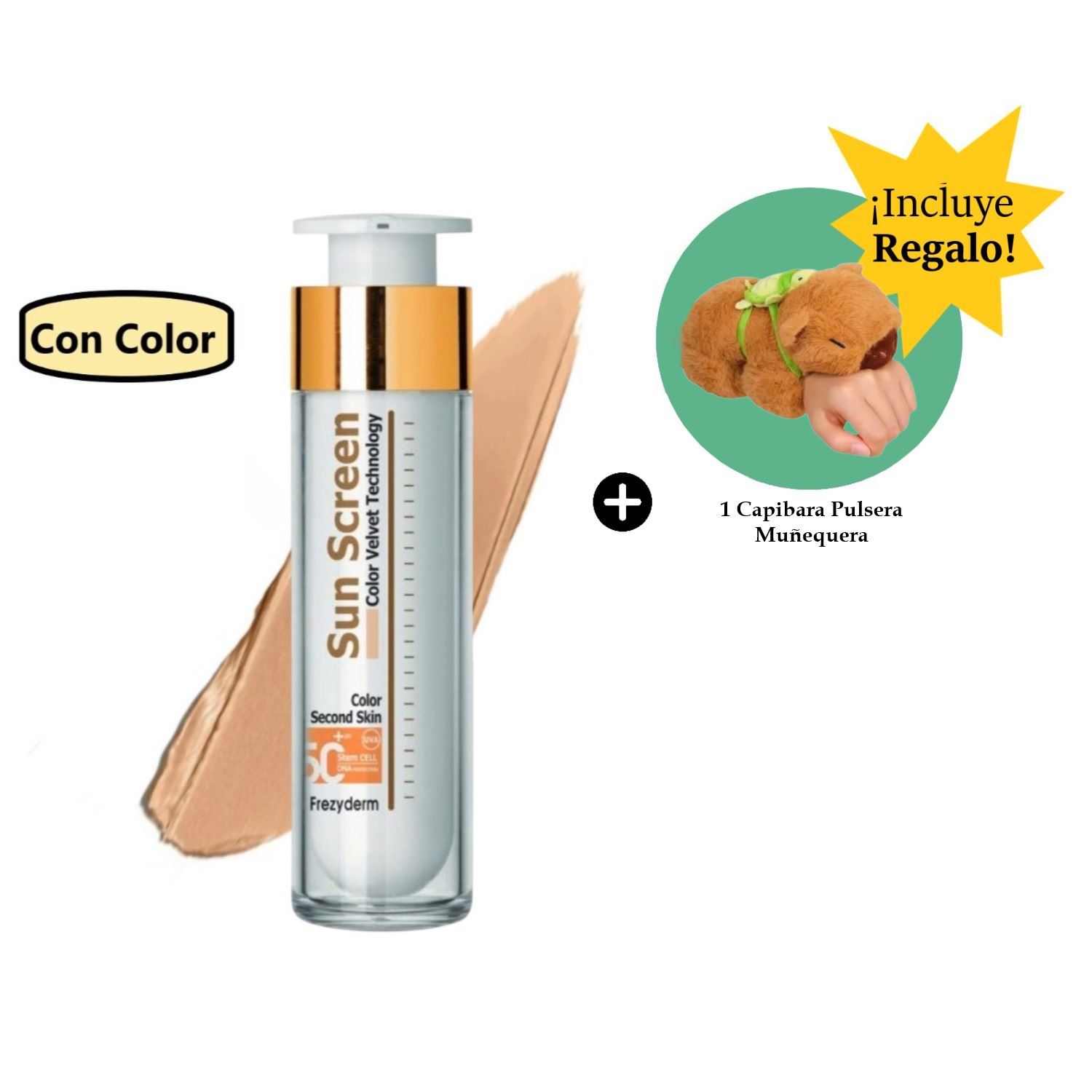 Frezyderm Velvet Sunscreen Color Face 50Ml + Pulsera Capibara Marrón