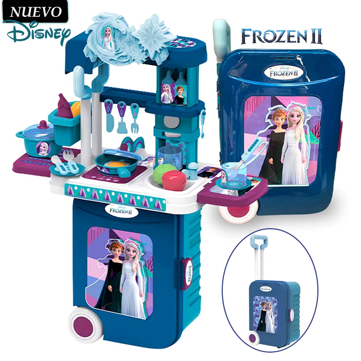 Juguete Set De Cocina y Maleta 3 En 1 Frozen II EODS008-951M
