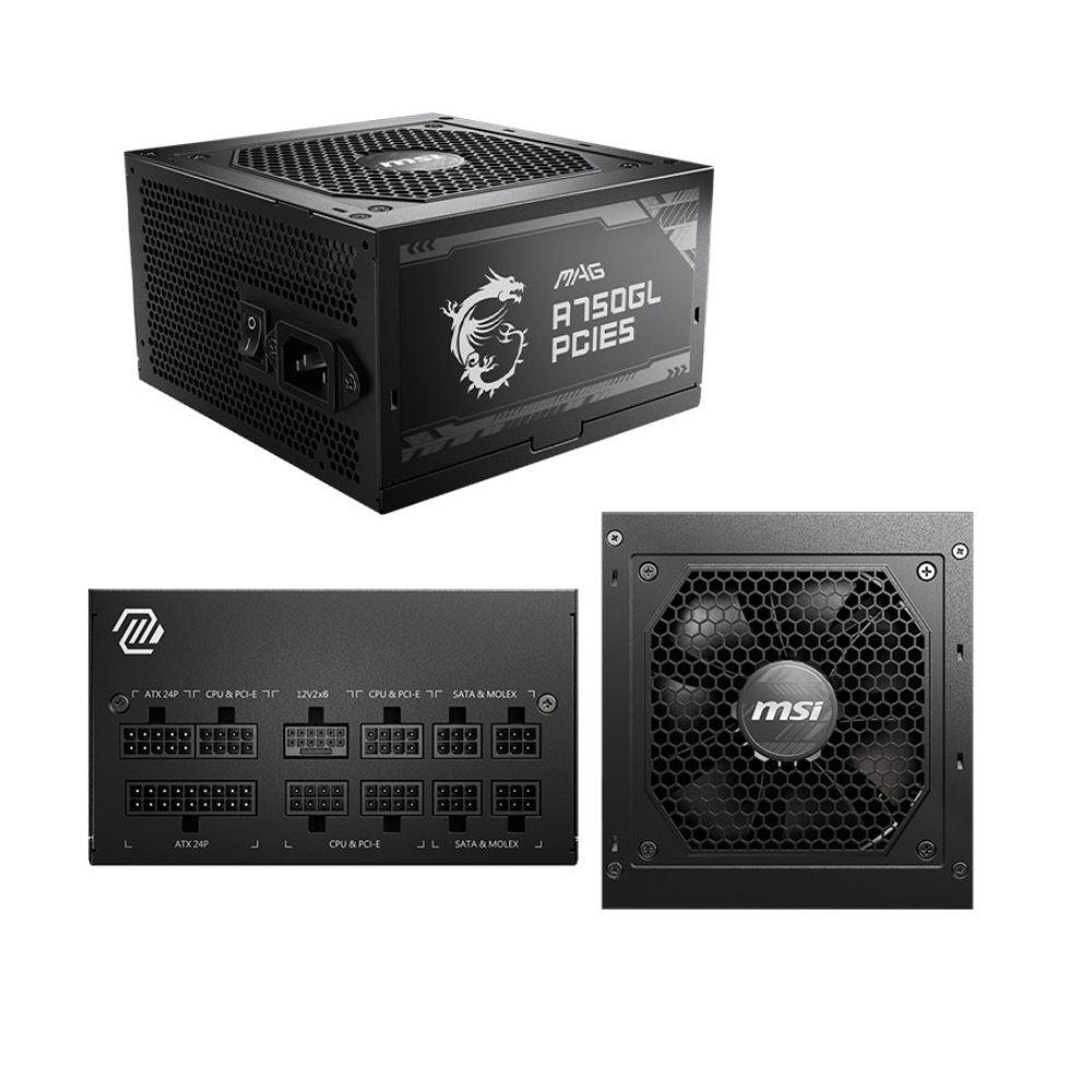 Fuente de Poder MSI MAG A750GL PCIE5 750W 80 PLUS Gold Formato ATX