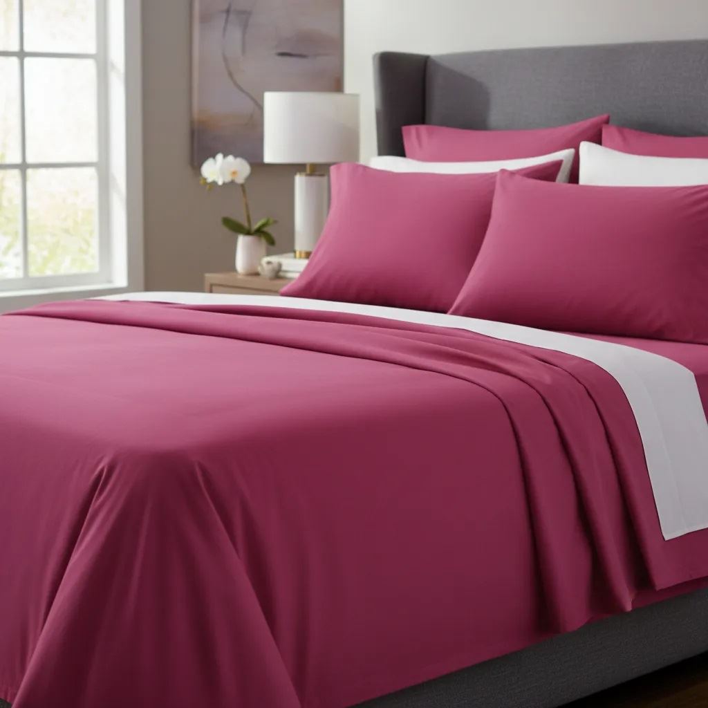 JUEGO DE SABANAS BRAMANTE ALGODÓN 144 HILOS - FUCSIA