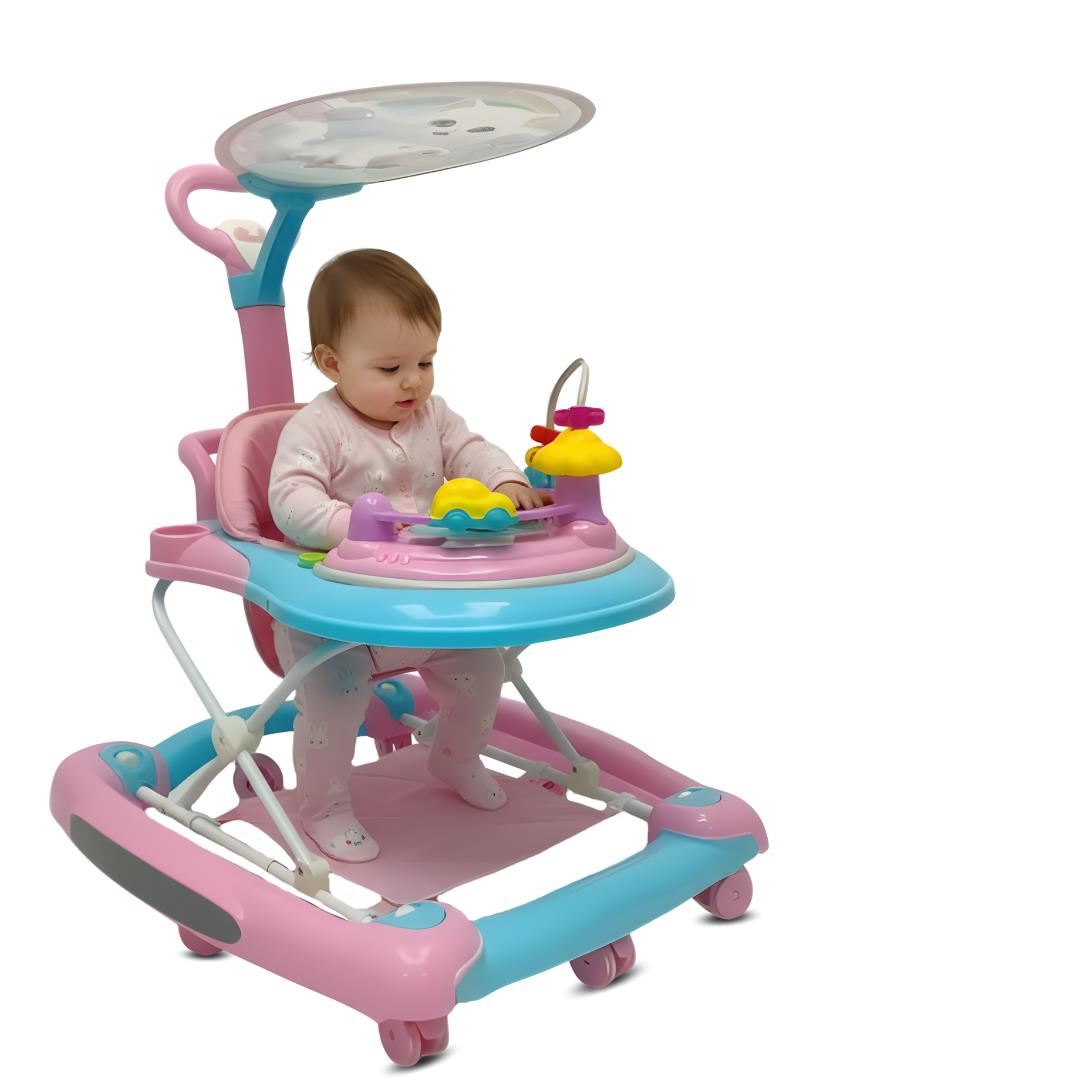 Andador con Tablero Musical «FIRST WALK II» Pink Dual Sky Blue