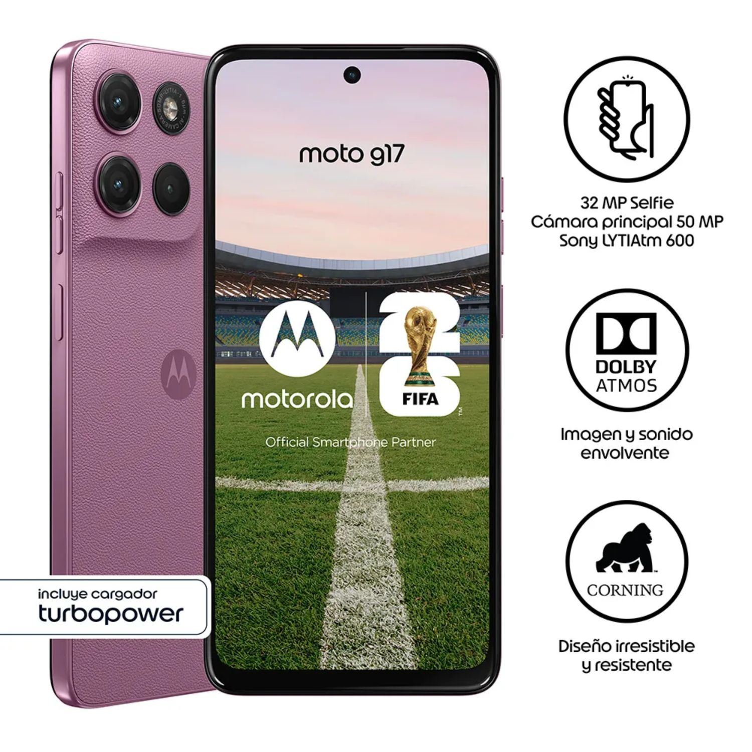 Celular Moto G17 4GB 256GB ROSA