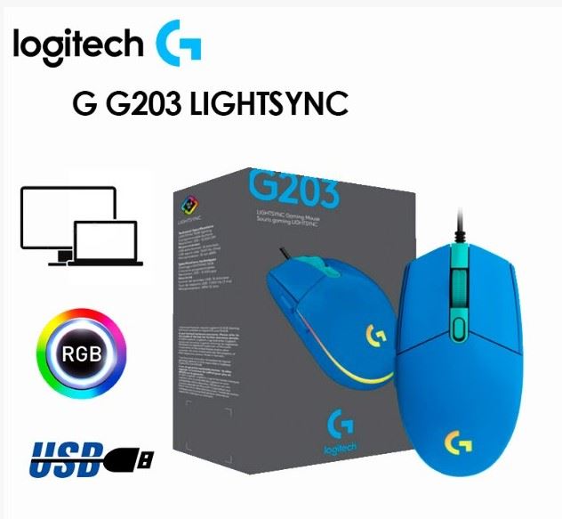 MOUSE G203 LIGHTSYNC - AZUL