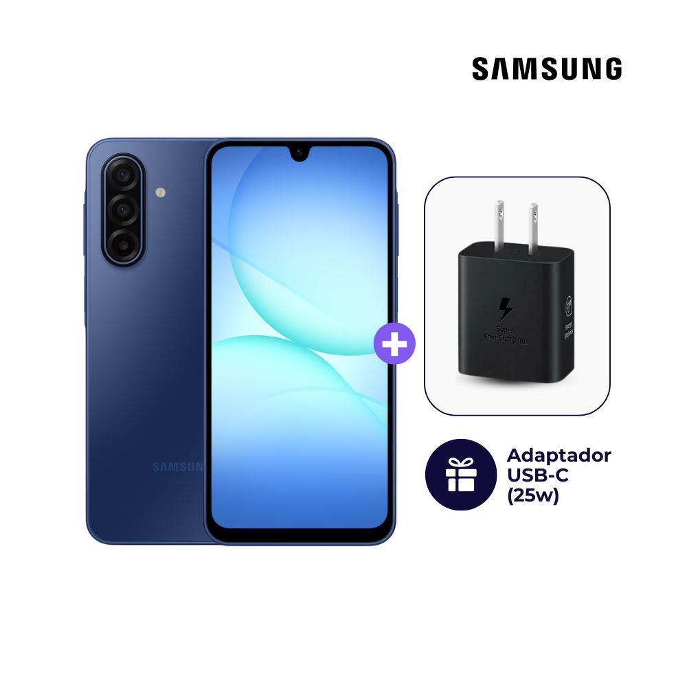 Samsung Galaxy A17 4G 128GB 6GB Ram Azul + Cargador USB-C Samsung Original 25W