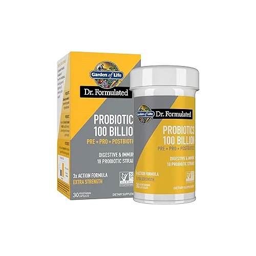 GARDEN OF LIFE Probiotics 100 Billion Pre + Pro + Postbiotics 30 capsulas