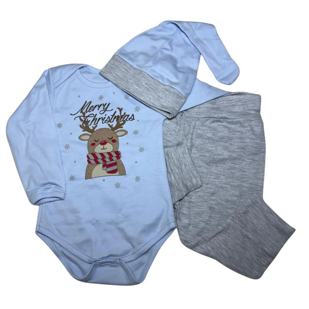 Conjunto Pijama Body Bebé Navidad Talla 1